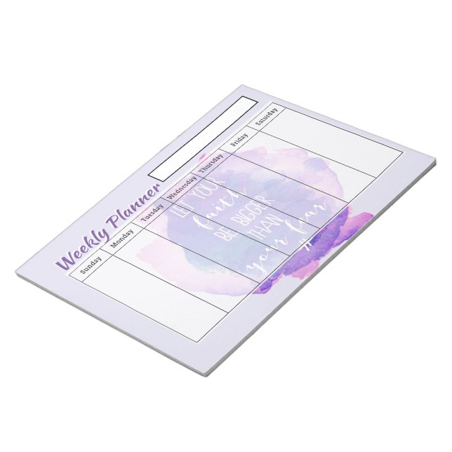 Bloco De Notas Folhas de planejador semanal de fé (Inclinado)