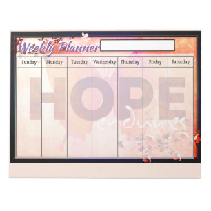 Bloco De Notas Folhas de planejador semanal Hope