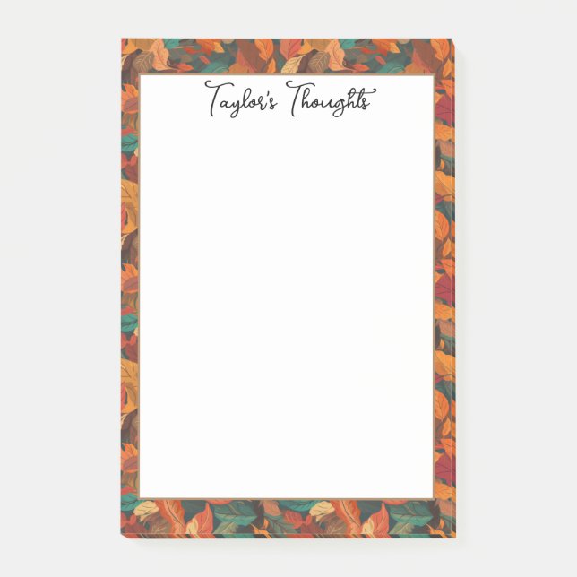 Bloco De Notas Folhas de queda coloridas (Frente)