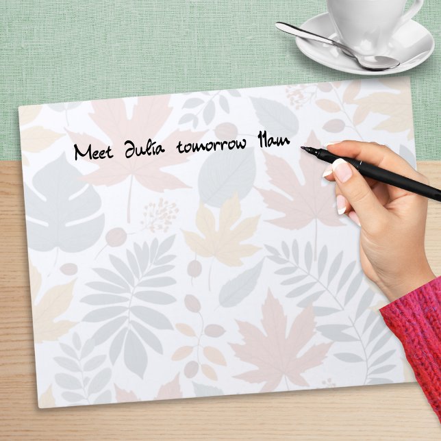 Bloco De Notas Folhas do outono da Natureza Elegante (A large notepad with Autumn leaves design on each tear-off page)