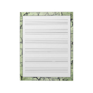 Bloco De Notas Folhas Práticas de Escrita Manual Rustic Sage Gree