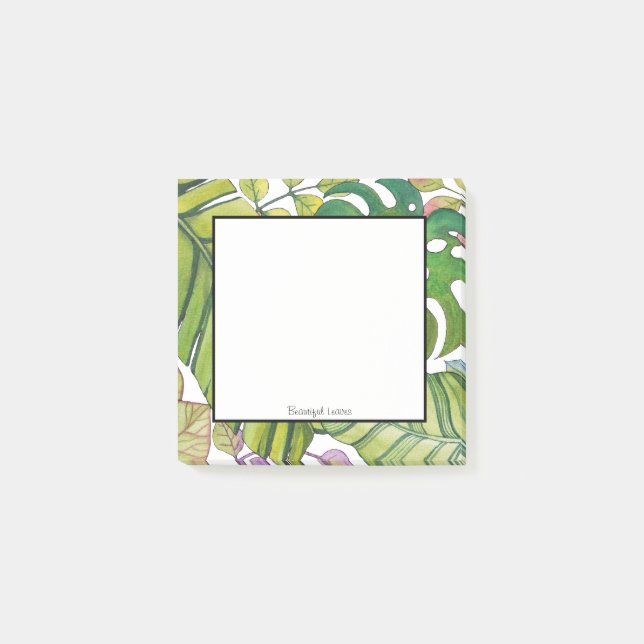 Bloco De Notas Folhas Tropicais Cujas Cores De Água (Frente)