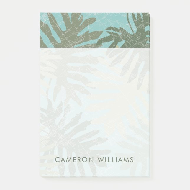 Bloco De Notas Folhas tropicais desbotadas (Frente)