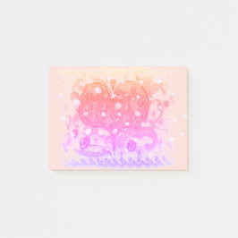 Bloco De Notas Folheto Rosemaling Pink Heart & Foles, flores