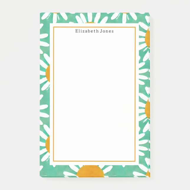 Bloco De Notas Folk Art Daisies Floral (Frente)