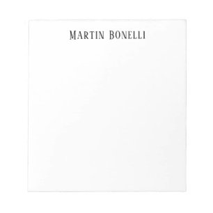 Bloco De Notas Fonte Serifada Preto e Branco Profissional Moderna