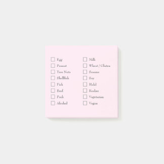 Bloco De Notas Food Allergy Checklist Sticky Notes for Kitchen