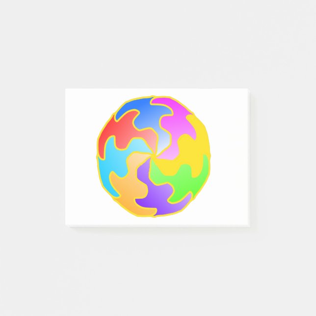 Bloco De Notas Forma de Círculo Abstrato (Frente)