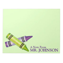 Bloco De Notas Formação de Professores Purple Green Crayon Person