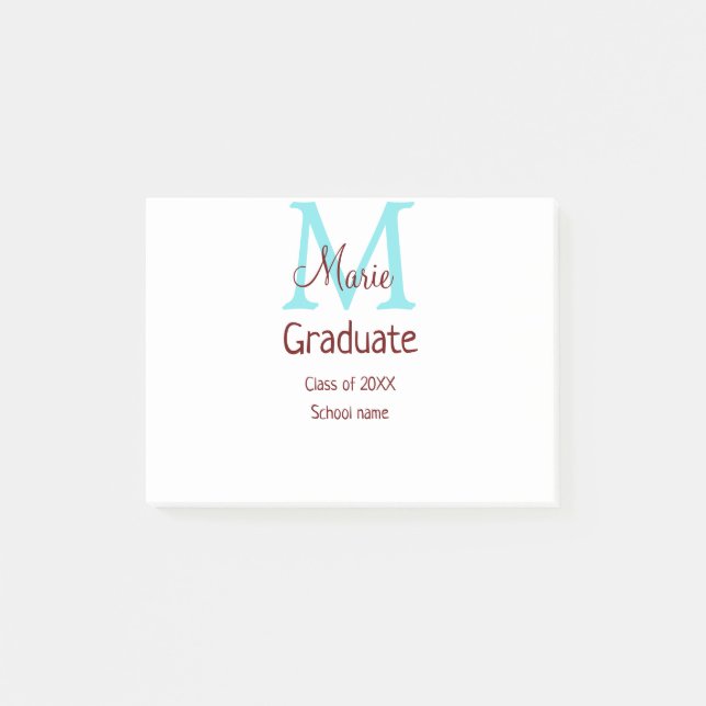 Bloco De Notas Formando adiciona nome monograma verde rosa simple (Frente)