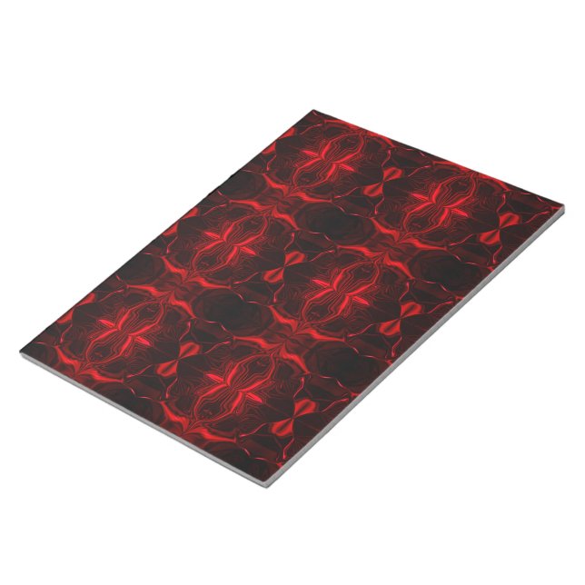 Bloco De Notas Formas em vermelho 'flutu ando' sobre preto. (Inclinado)