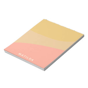 Bloco De Notas Formas Orgânicas Simples Sherbet Pastel Personaliz
