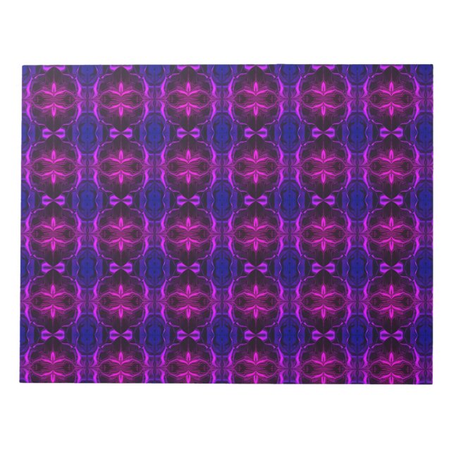 Bloco De Notas Formas, "traços rosa flutu am" em fundo azul? (Frente)