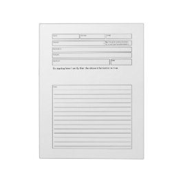 Bloco De Notas Formulário de consulta do cliente