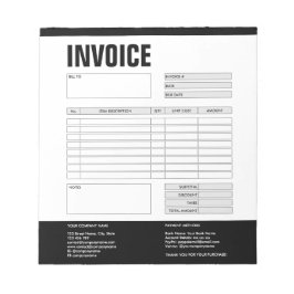 Bloco De Notas Formulário de fatura Cotação comercial Adicionar l