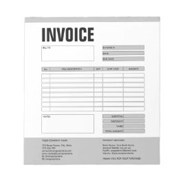 Bloco De Notas Formulário de fatura Cotação de negócios Adicionar