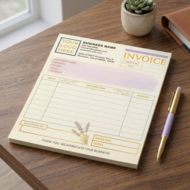 Bloco De Notas Formulário de Fatura de Venda de Cliente Simples V (Vintage Kraft Paper Style Invoice Order Form Notepad
)