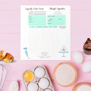 Bloco De Notas Formulário de Pedido de Panificação de Cookies do