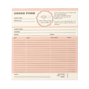 Bloco De Notas Formulário de pedido de Whisk da Bakery