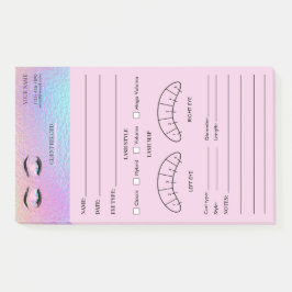 Bloco De Notas Formulário de Registro de Cliente de Cílios Hologr