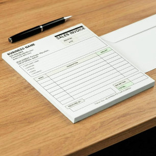 Bloco De Notas Formulários de Fatura de Venda de Cliente Personal