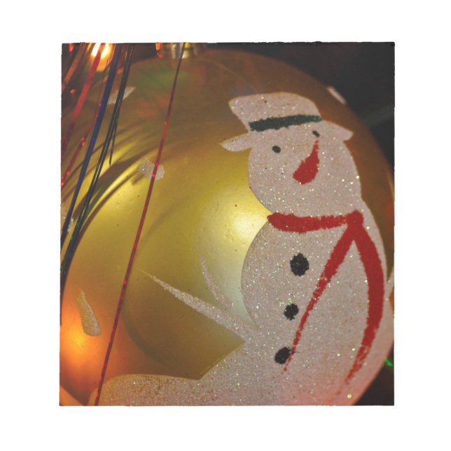 Bloco De Notas Fosco Snowman Ornament (Frente)