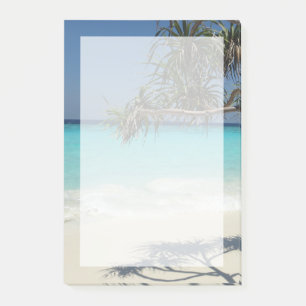 Bloco De Notas Foto da cena de praia do oceano azul tropical