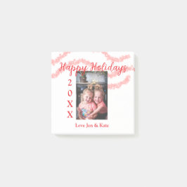 Bloco De Notas Foto da família das crianças com brilho vermelho n