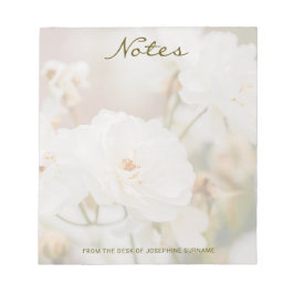 Bloco De Notas Foto Da Flor Branca Rosa Com Título E Nome Persona