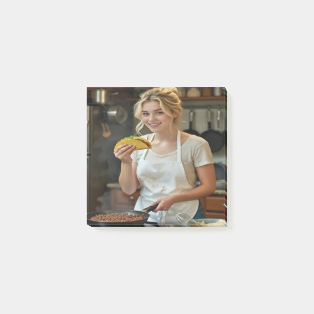 Bloco De Notas Foto de Comer Tacos Personalizar (Frente)