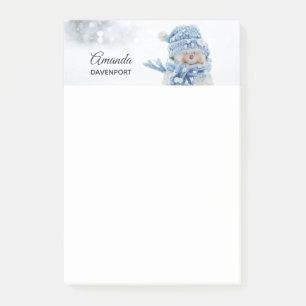 Bloco De Notas Foto de um bonitão de neve no inverno - Natal