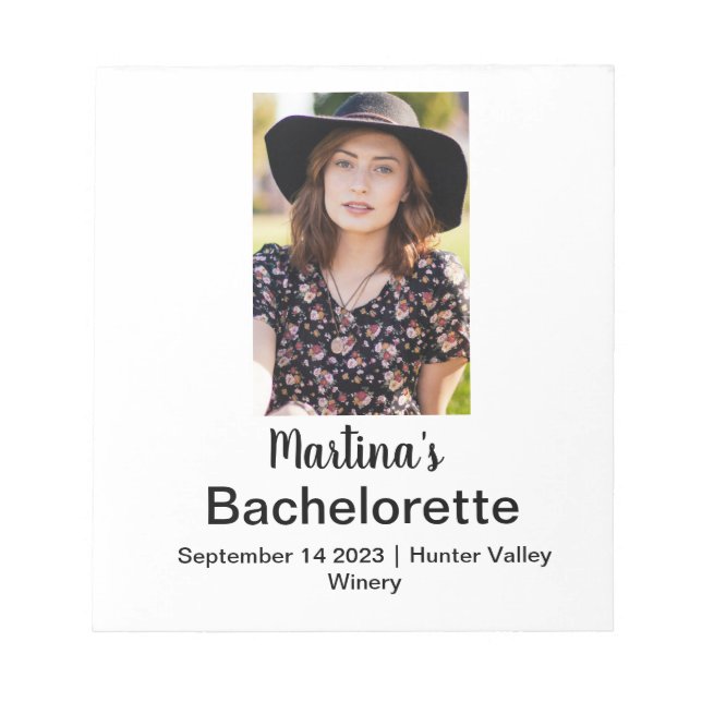 Bloco De Notas Foto do nome personalizado da Bachelorette (Frente)