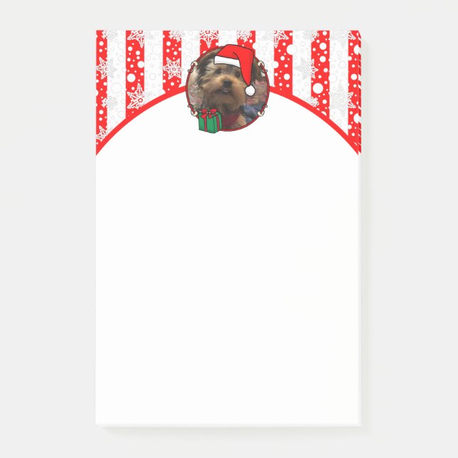 Bloco De Notas Foto personalizada Santa Hat Pet HO HO (Frente)