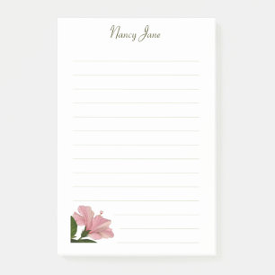 Bloco De Notas Fotografia floral do hibiscus cor-de-rosa tropical