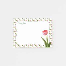 Bloco De Notas Fotografia Floral do Primavera Tulip Rosa Pastel