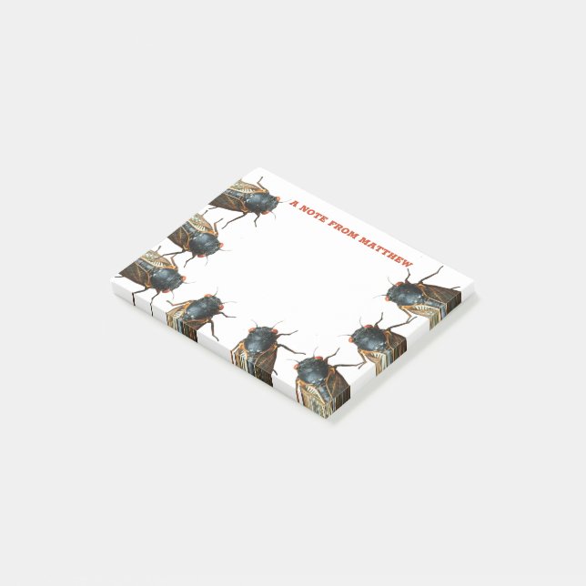 Bloco De Notas Fotos de Insetos Cicadas, Insetos Personalizados (Inclinado)