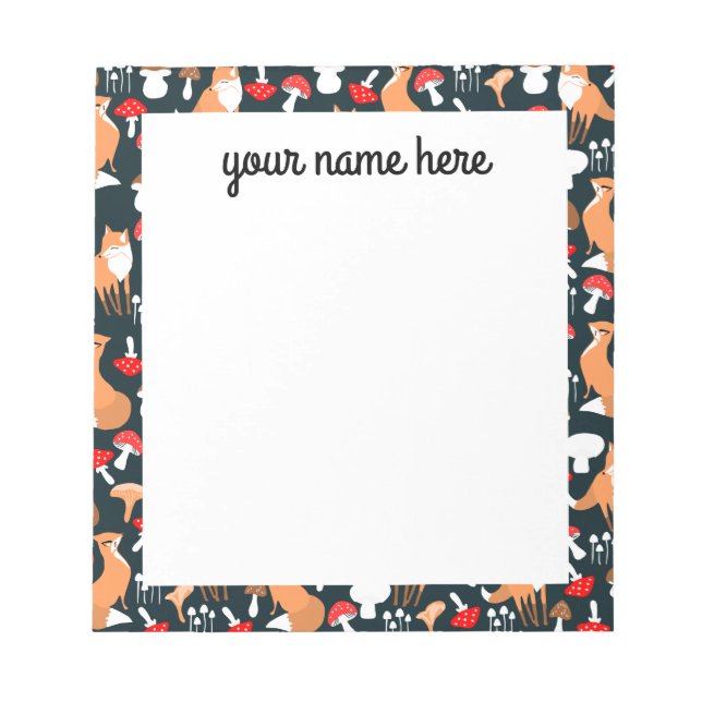 Bloco de notas Fox Personalizado (Frente)