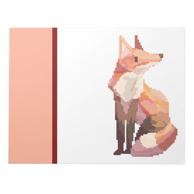 Bloco De Notas Fox, pixelart, Pixel Art (Frente)