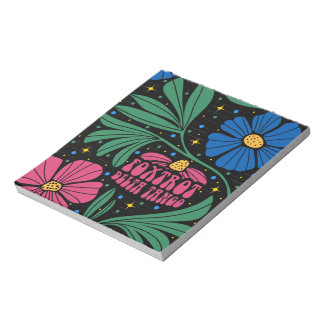 Bloco De Notas Foxtrot Delta Tango Flower Boho