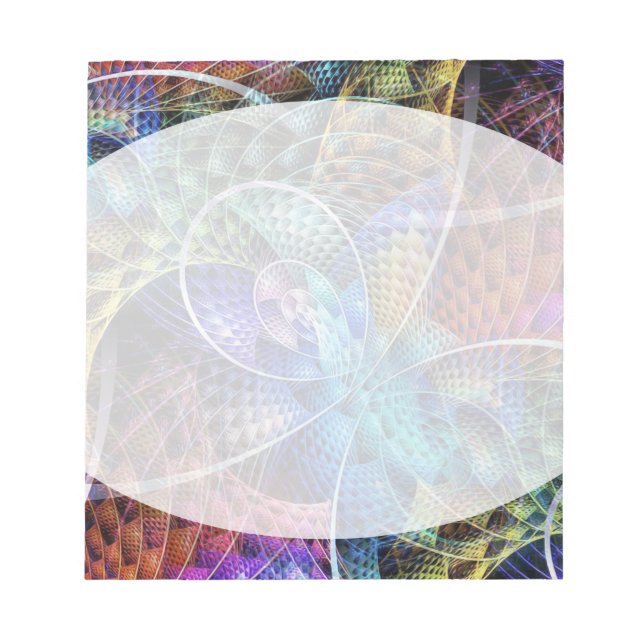 Bloco De Notas Fractal de apófise abstrato X (Frente)
