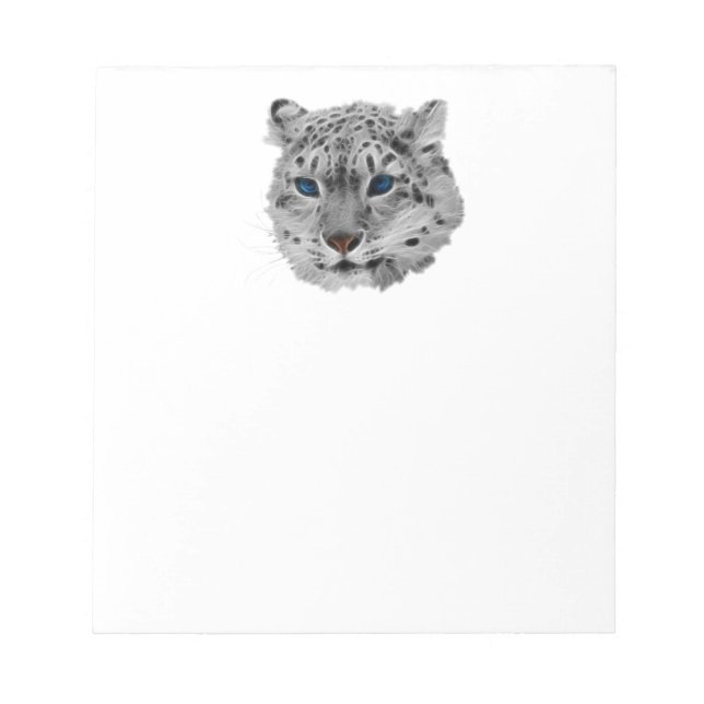 Bloco De Notas Fractal do leopardo de neve (Frente)