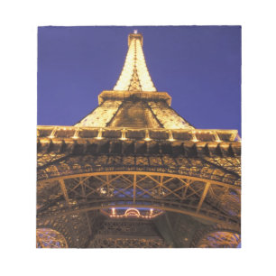 Bloco De Notas FRANÇA, Torre Eiffel de Paris, vista noturna