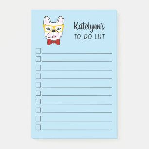 Bloco De Notas Francês Bonito  Azul  Personalizado