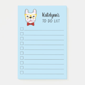Bloco De Notas Francês Bonito| Azul| Personalizado