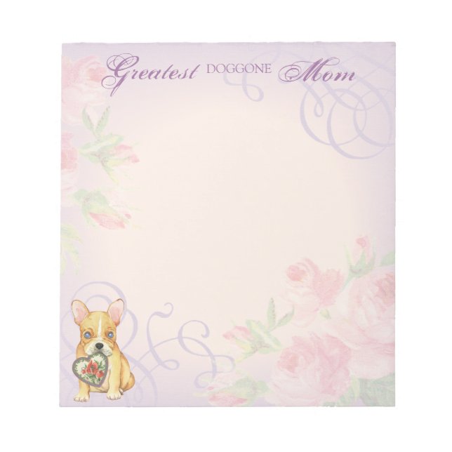 Bloco De Notas Francês Bulldog Heart Mãe (Frente)