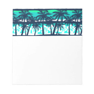 Bloco De Notas Frangipani tropical com palmas