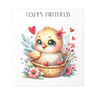 Bloco De Notas Frango de aniversário fofo.