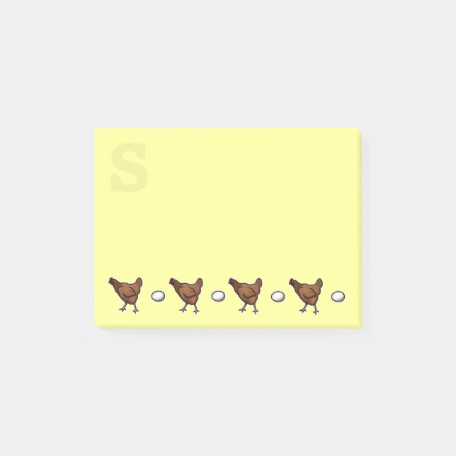 Bloco De Notas Frango ou ovo? Monograma (Frente)