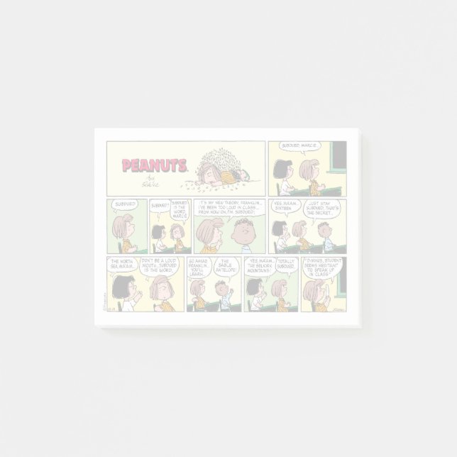 Bloco De Notas Franklin, Peppermint Patty & Marcie | Classe de Ma (Frente)