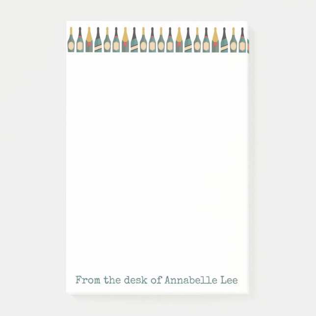 Bloco De Notas Frascos de Champanhe Festivos (Frente)